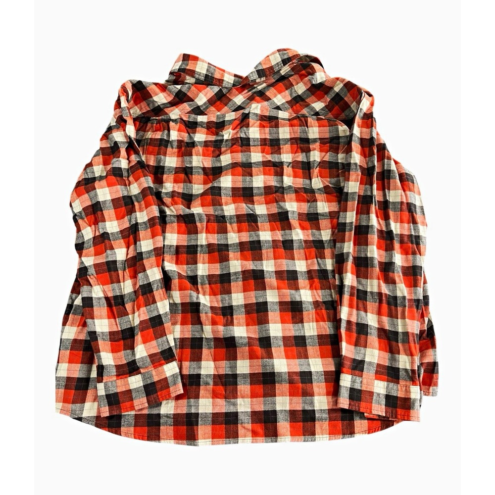 Carhartt Men's Flannel Plaid Button Up Long Sleeve Shirt Orange
